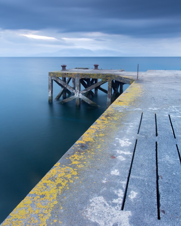 portencross pier with lichens